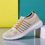 Ladies Lace-Up Knit Sneakers