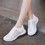 Ladies Lace-Up Knit Sneakers