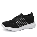 Ladies Lace-Up Knit Sneakers