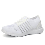 Ladies Lace-Up Knit Sneakers