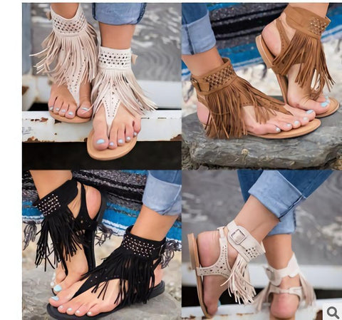 Women Summer Tassel Gladiator Sandals