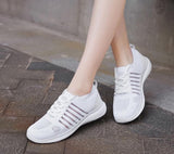 Ladies Lace-Up Knit Sneakers